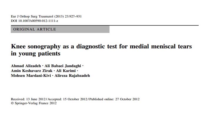 Knee sonography as a diagnostic test for medial meniscal tears in young patients