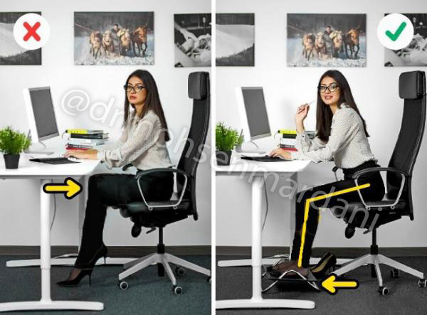 صحیح نشستن روی صندلی محل کار