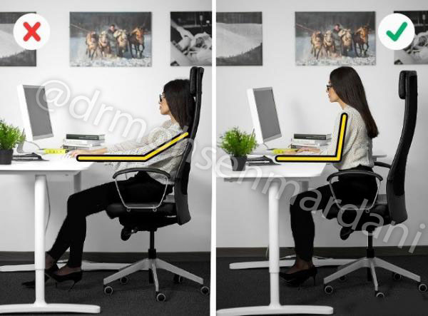 صحیح نشستن روی صندلی محل کار