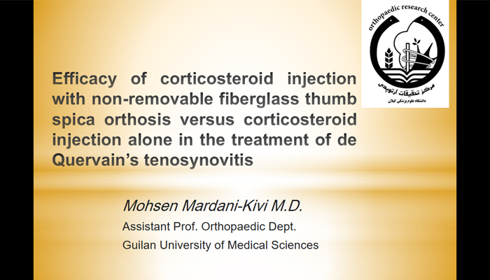 Efficacy of corticosteroid injection with non-removable fiberglass thumb spica orthosis versus corticosteroid injection alone in the treatment of de Quervain’s tenosynovitis
