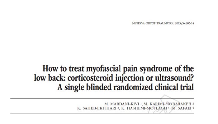 How to treat myofascial pain syndrome of the low back, corticosteroid injection or ultrasound, A single blinded randomized clinical trial